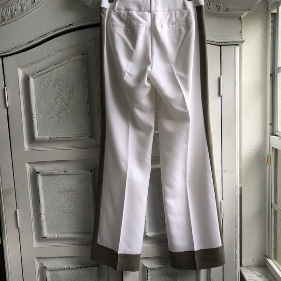🎃BANANA REPUBLIC WHITE W/ BEIGE COLORBLOCK PANT - Picture 6 of 8